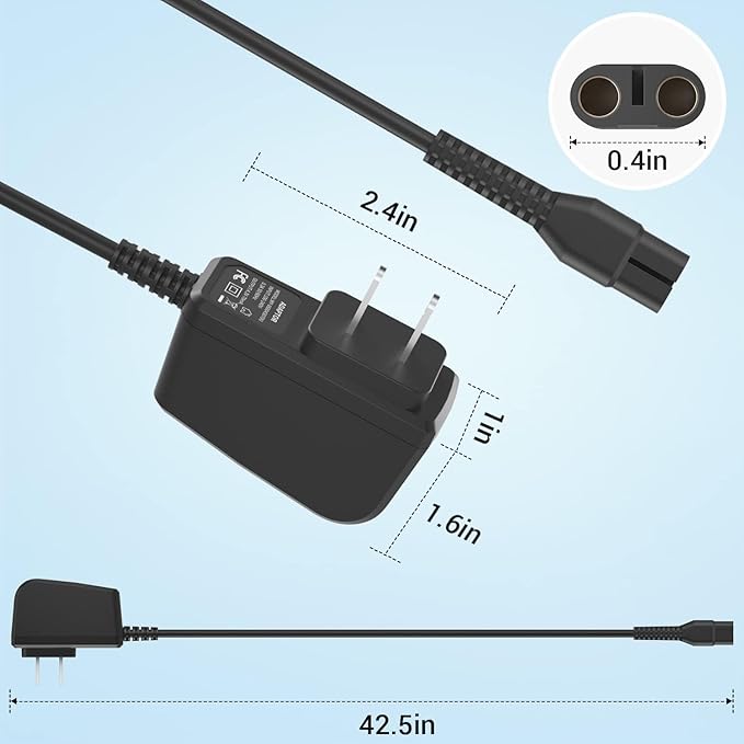 CGGXJP 4.3V Charger Compatible with Philips Norelco One Blade Old Model A00390 QP2520 MG3740 QP2521 QP2522 QP2515 MG5700 MG3720 Electric Shaver Replacement Power Cord