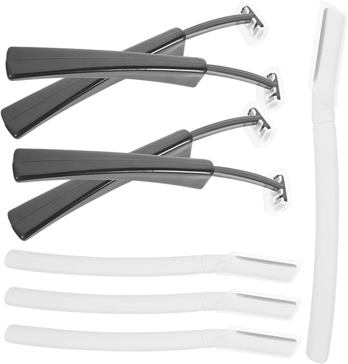 NUOBESTY 4 Sets Portable Eyebrow Razor Trimmer Kit for Women with T-Handle Blades, Facial Hair Remover and Dermaplane Razors for Precise Brow Shaping and Makeup Accessories