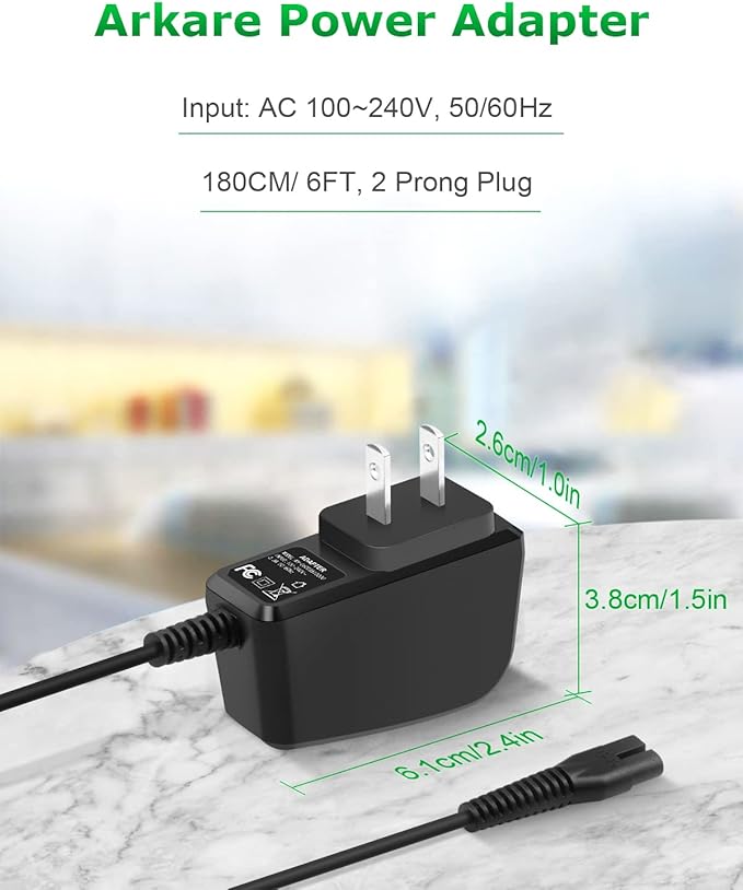 Wahl Charger 9649 Replacement for Wahl Color Pro Cordless Hair Clipper & Trimmer 9649, Arkare Hair Clipper Charger Cord AC Adapter for Whal 6.6FT (Only Fit for 9649)