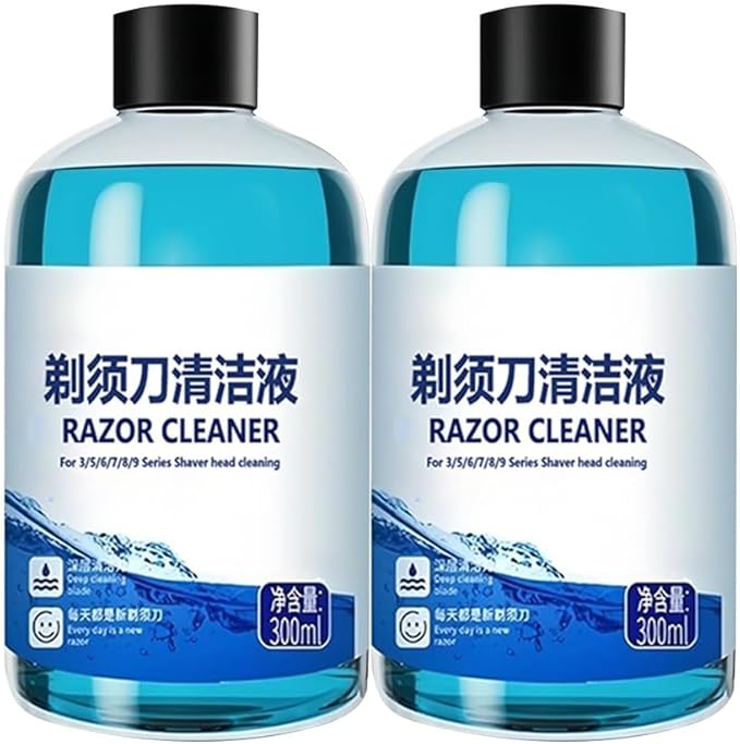 300ml Shaving Head Cleaner Refill Liquid Compatible For Philips(Series 3/5/7/9000) ，Quick Clean Cartridges – Replacement For Cleaning Cartridges (JC301 /JC302/CC13/CC16/HQ200) For Shaver Station(2PCS)