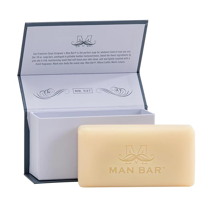 San Francisco Soap Company Peppered Patchouli Fragrance Man Bar - Refreshing - No Harmful Chemicals - Good for All Skin Types - Made in the USA