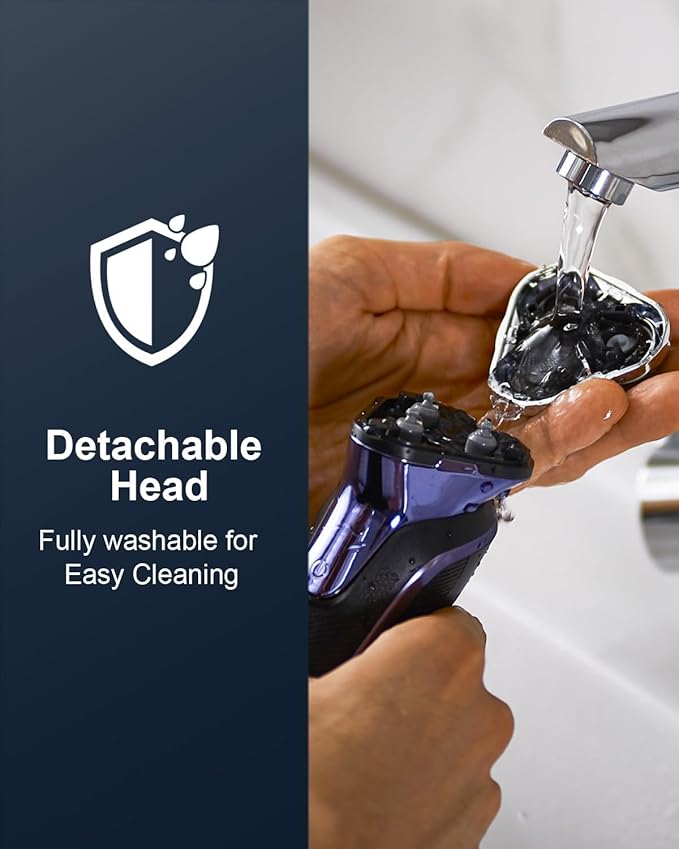 Rechargeable Electric Razor for Men: IPX6 Waterproof Shaver - 1.5H Fast Charge, 4D Flex Precision Blades with Pop-Up Trimmer - Gentle on Sensitive Skin, Perfect for Travel