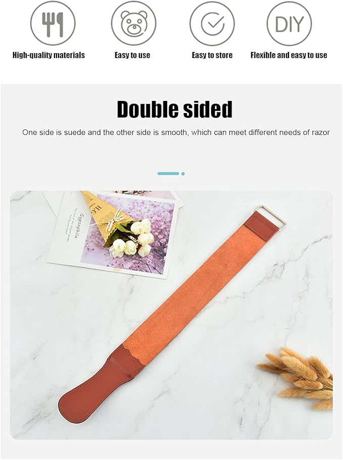 Pilipane Strop Double Sided Beard Shaver Sharpening Strap Belt Barber Shop Accessories Artificial Leather 47.3x5.8cm