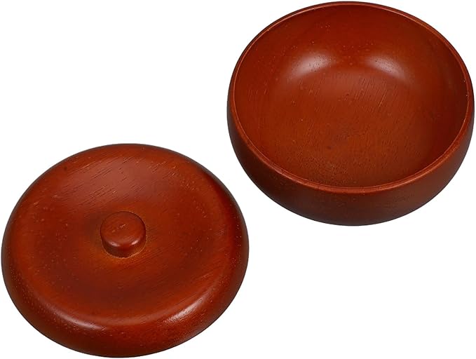 FRCOLOR Wooden Shaving Soap Bowl with Lid for Men Shaving Foam Storage Box Facial Cleansing Shave Cream Container Sturdy Razor Mug