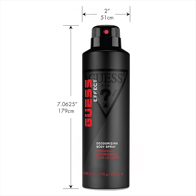 GUESS Effect Deodorizing Body Spray for Men, 6 Fl Oz