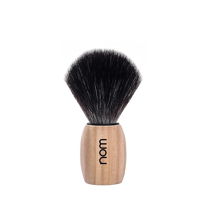 NOM Ole Shaving Brush | Vegan Shave Brush for Shaving soaps and creams | sustainable eco-friendly and reusable | Exfoliating Shaving Brush | Pure Ash handle