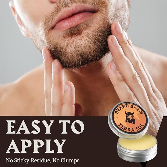 Striking Viking Beard Balm for Men - Leave in Beard Conditioner - Styling Balm Made with Naturally Derived Beard Butter, Argan & Jojoba Oils (2 Ounce (Pack of 1), Terra Sol)