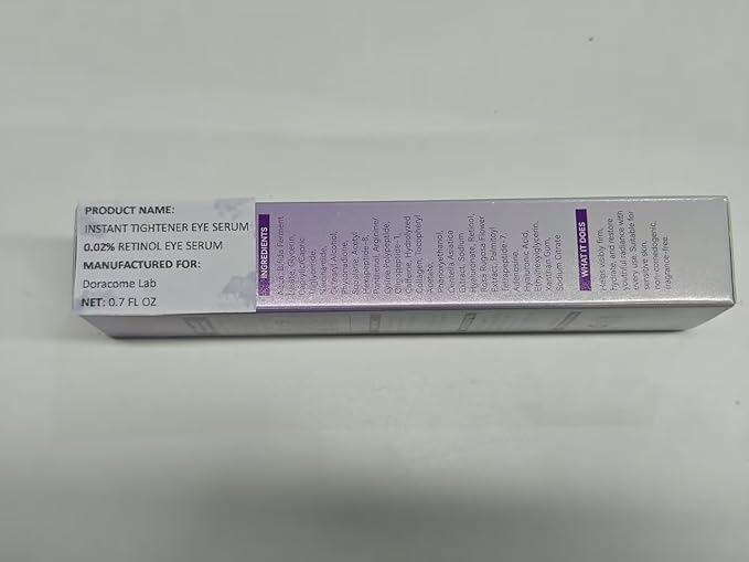Caffeine & Retinol Under Eye Serum – Dermatologist-Tested, Fast Absorbing, Correction for Puffy Eye Bags Fine Lines Dark Circles Wrinkles While Providing Moisturizing Care