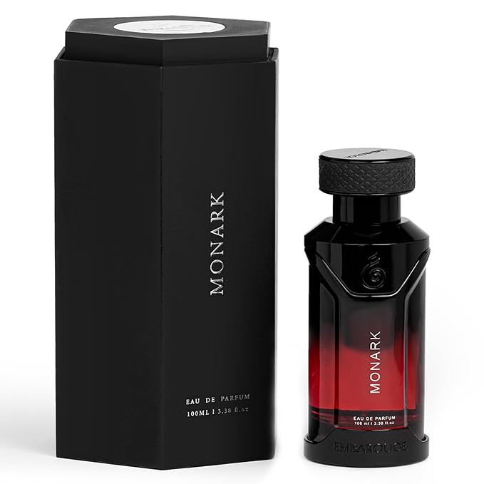 EMBAROUGE MONARK Men's Fragrance | Perfume for Men | Apple Top note | 100 ml pack | 3.4 Fl. Oz. | Spicy and Amber fragrance | Gift for Men | Eau de Parfum EDP