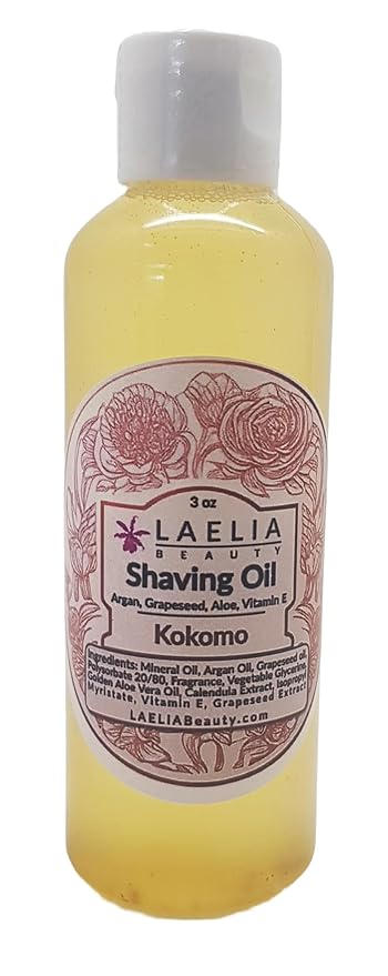 Shaving Oil with Argan, Grapeseed, Golden Aloe Vera, & Vitamin E, High-Glide for Sensitive Skin - 3.4oz (Kokomo)
