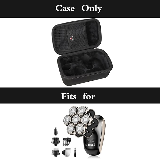 Mchoi Hard Case Suitable for SHPAVVER 5-in-1 Electric Razor IPX7 Waterproof for Bald Men, Waterproof Shockproof Head Shavers Protective Case, Case Only