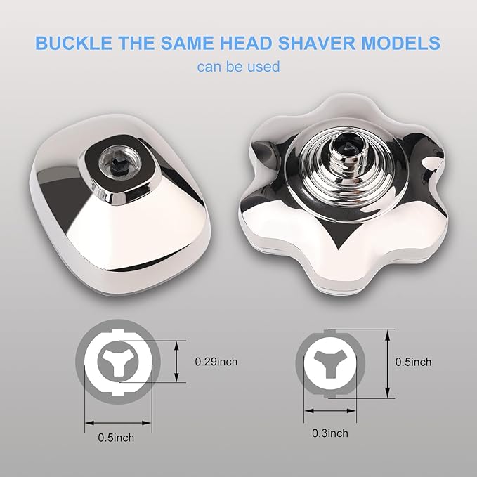 Universal 7 Magnetic Shaver Replacement Blades Compatible with Freebird SHPAVVER Wyklaus Head Shaver, With Easy Clean Brush Blade Cover Compatible with Most Major Brands Head Shaver