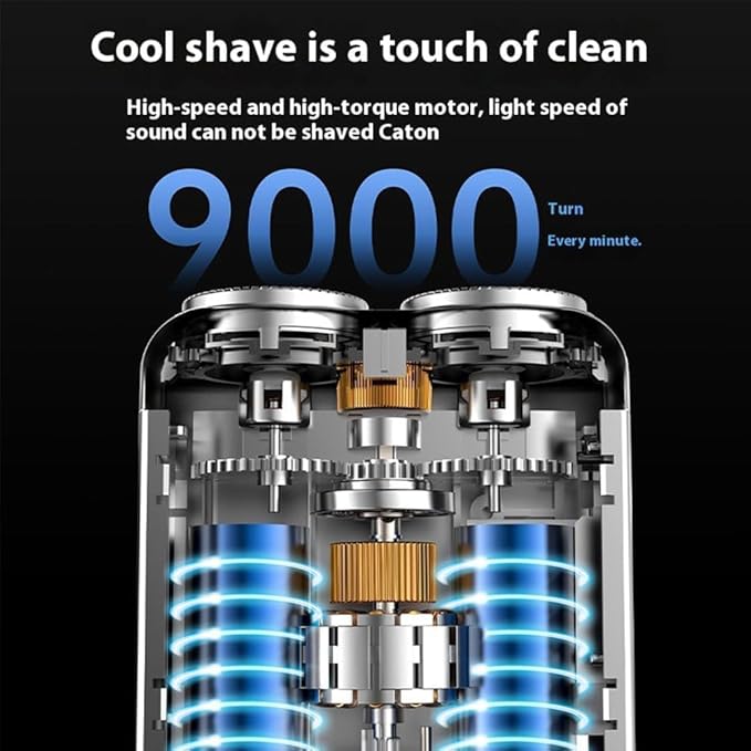 Skywortl Mini Shaver, Beard Shavers Portable Suitcase Design Razor, Mini Portable Electric Shaver for Men Waterproof, Fast Charging Long Battery Life Double-Ring Magnetic Cutter for Travel (Black)