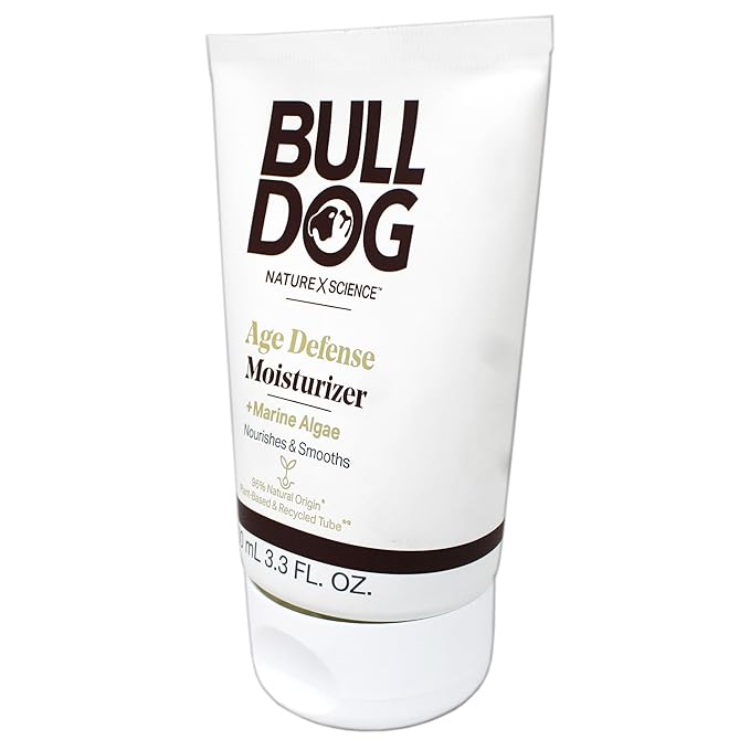 BULLDOG Mens Skincare and Grooming Age Defense Moisturizer, 3.3 Fluid Ounce - Pack of 2
