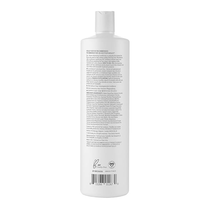 BosRevive Volumizing Conditioner for Noticeably Thinning, Non Color-Treated Hair – DHT-Blocking Saw Palmetto, Biotin Strengthening, Niacin Revitalizing & Panthenol, Vegan, Sulfate-Free 33.8 Fl Oz