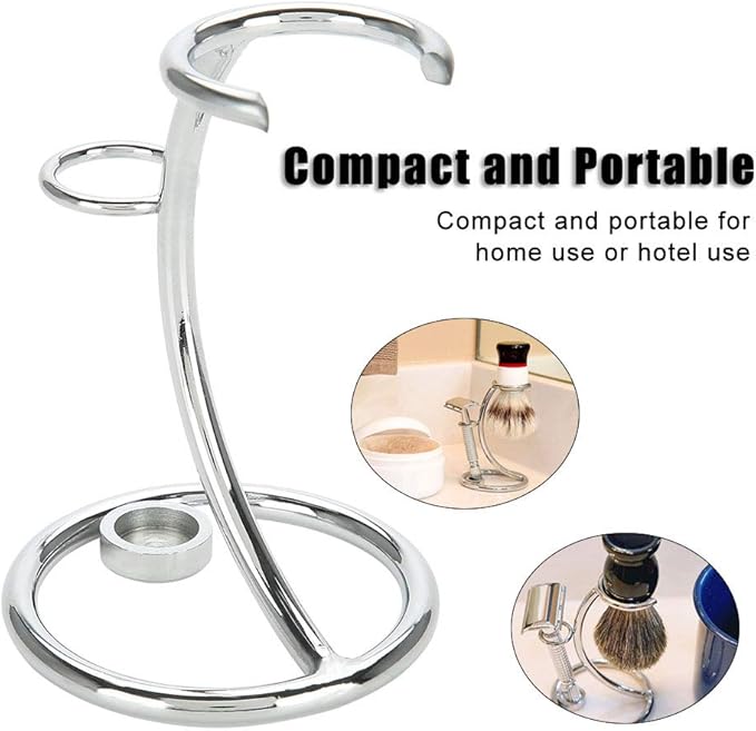 Shaving Brush Stand Shaving Brush Holder Shaving Heavy Chrome Shaving Stand Refined Curved and Shaving Brush Manual Stand Holder