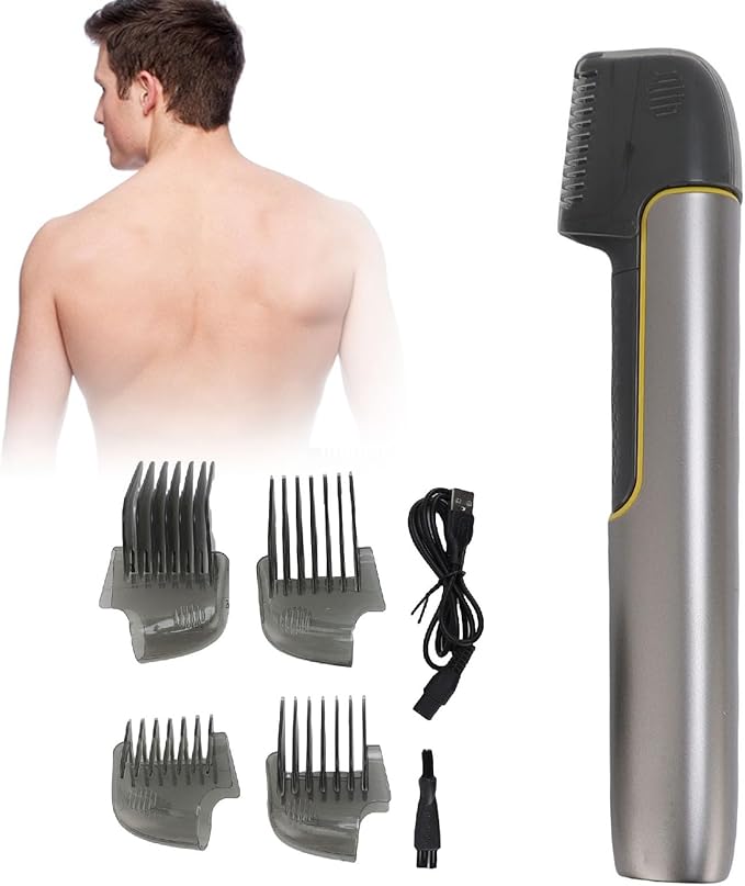 Body Hair Trimmer for Men Extendable Arm Wet Dry Shaving Body Hair Groomer IPX6 Water Proof USB Rechargeable Trimmer for Back Shoulders Chest Legs (USB)