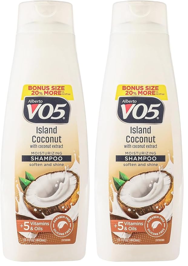Alberto VO5 - Island Coconut Moisturizing Shampoo - Hydrating Shampoo - With Coconut Milk, Vitamin E and Biotin - Long Lasting Fragrance - 15 oz (Pack of 2)