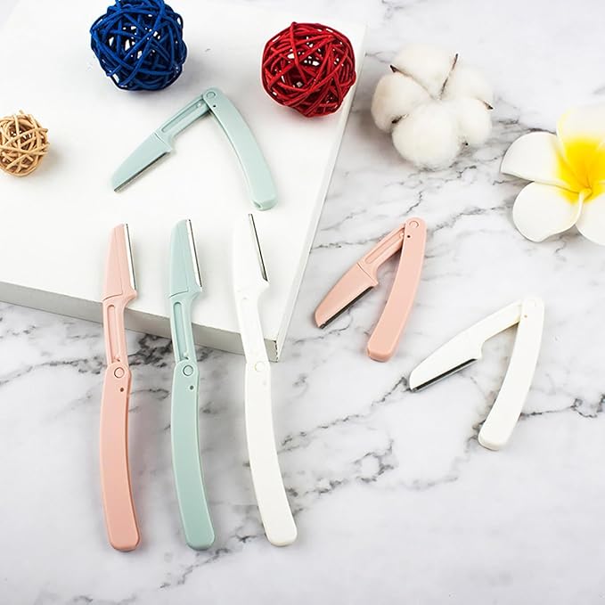 3 PCS Foldable Eyebrow Face Razors Multipurpose Eyebrow Trimmers Shaver Facial Hair Removal for Women