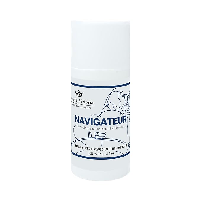 HENRI ET VICTORIA Aftershave Balm for Men | Navigateur Scent | Canadian Made by Skilled Artisan | After Shave Balm Prevent and Cure Razor Burns | 100 ml (3.4 oz)