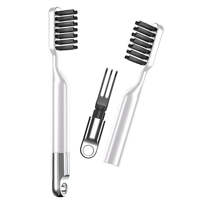 Hair Brush Cleaning Tool Comb Cleaner, 2-in-1 Hair Brush Cleaning Tool,Portable Comb Remover Rake for Removing Hair Dust, Home and Salon Use(White)