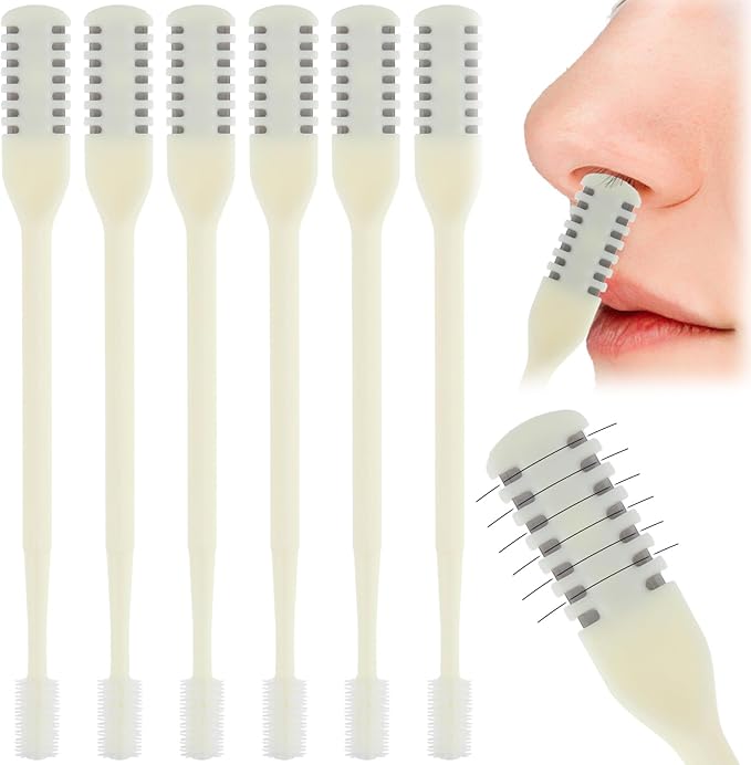6 pcs Nose Hair Trimmer for Men Women Nasal Cutter, 2-in-1 Nasal Hair Cutter Mini Double Sided NasalHair Remover Tool Multipurpose Portable Trimmer Soft Cleaning Brush