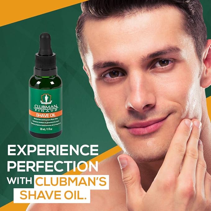 Clubman Pinaud Pre Shave Oil – Pre Shave Oil for Men, Moisturizes Beard, Prevents Razor Burn, Nicks & Cuts, Shaving Oils for Men, 2 Pack
