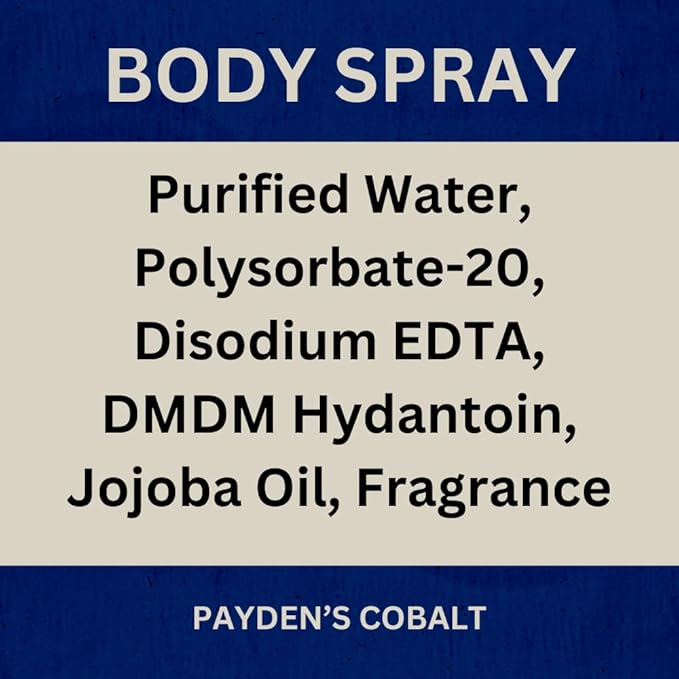 Payden's Cobalt Orange & Cedar For Men Scented Body Spray, 4 Oz (2 Pack)