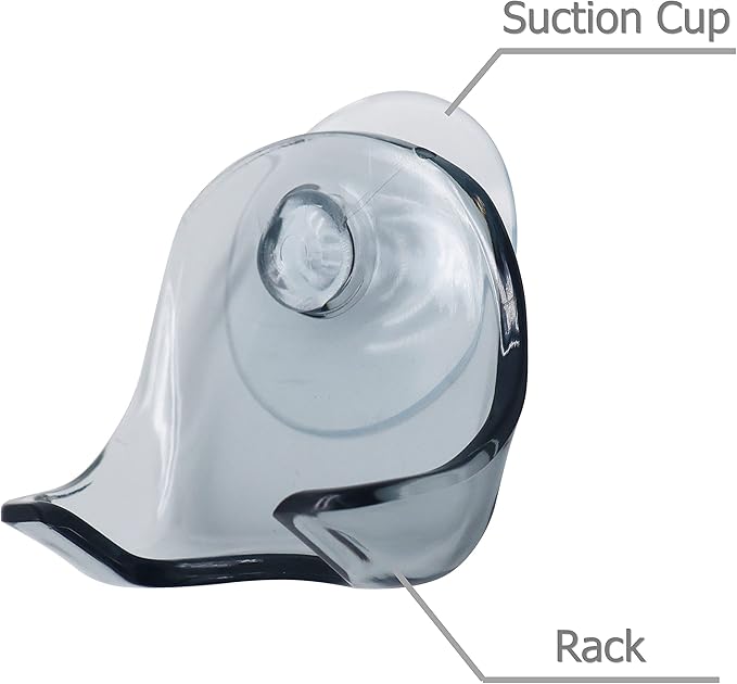 EIKS 2 Pack Portable Razor Holder Rack Shelves with Suction Cup Hooks Apply for Shower Bathroom Travel Wall Mounting Reusable