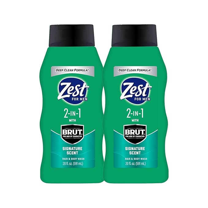 Zest Mens 2-in-1 Body Wash - Body Wash for Men - Cleanses Hair and Body - Refreshing Scent - Hydrating Shower Gel - Ideal for All Skin Types - 2 pc