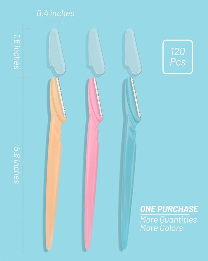 MoHern Dermaplane Razor, Face Razors for Women and Men, Multipurpose Eyebrow Razor, Dermaplaning Tool for Face by MoHern, Multi-Color (120 Pcs)
