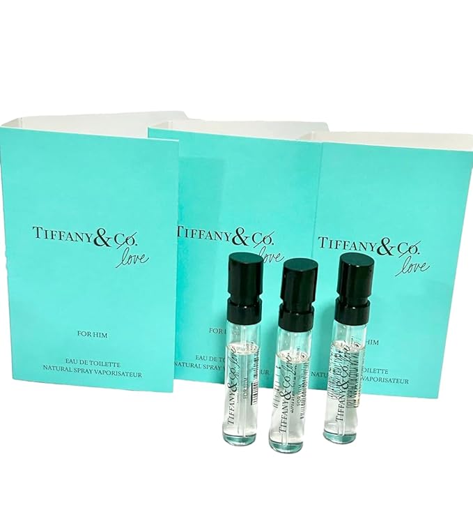 Tiffany & Co. Love Sample for Him Men Sample Travel Spray Vials 0.5/1. ML Eau De Toilette EDT - (Set of 3)