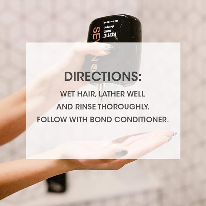 SEVEN Haircare KENTE BOND Shampoo for Split Ends + Damaged Hair, Sulfate Free, Cruelty Free with Green Tea, Guar & Pro Vitamin B5 for Men & Women, Made in USA, 2 oz.