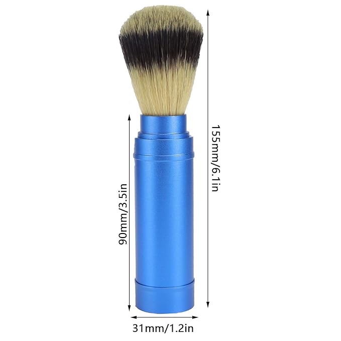 Shaving Brush Blue Handle Designed For The Best Shaving Experience Of Your Life. Suitable For Safety Razors, Double Razors, Straight Razors Or Straight Razors