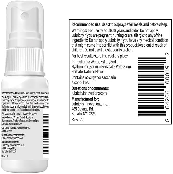 Moisturizer Oral Spray - Advanced Formula - Hyaluronic Acid and Xylitol, Saliva Substitute Oral Spray, The Most Satisfactory Solution in Dry Mouth Products (0.5 Fl. Oz., Mint)