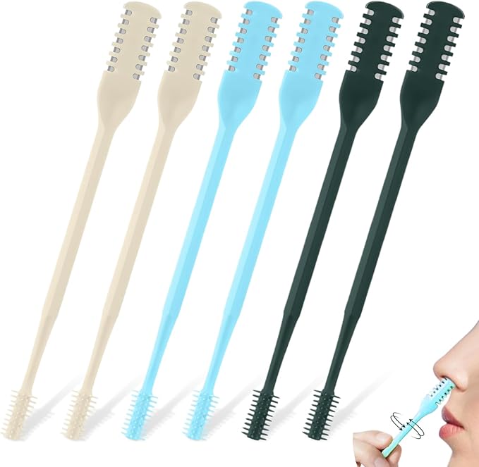 6PCS Nose Hair Cutter, 2-in-1 Nose Hair Trimmer,Portable 360° Rotating Manual Nose Hair Trimmer for Men and Women
