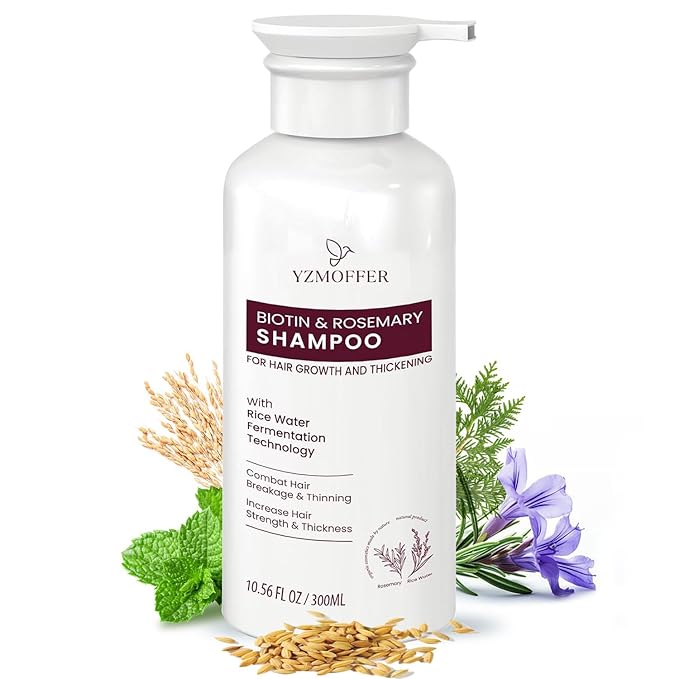 Hair Growth Shampoo for Thinning Hair: Advanced Biotin and Rosemary Shampoo with Rice Water for Women and Men Hair Loss - Herbal Essences Promotes Thicker Hair, 10.56 Fl Oz