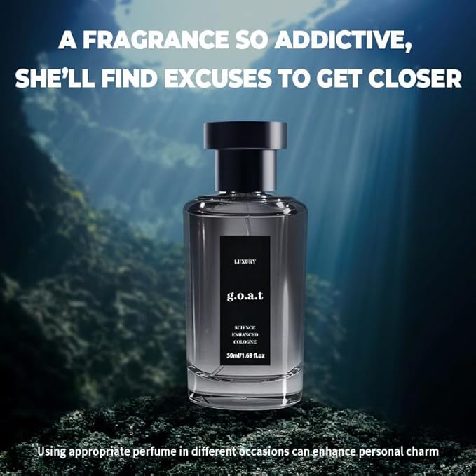 Luxury G.O.A.T Perfume for Men by Rihanna – Midnight Marine Man Cologne, Ocean Aroma & Woody Amber Eau de Parfum, Long Lasting Luxury Cologne Gift, Perfume Para Hombre 1.69 fl oz / 50ml