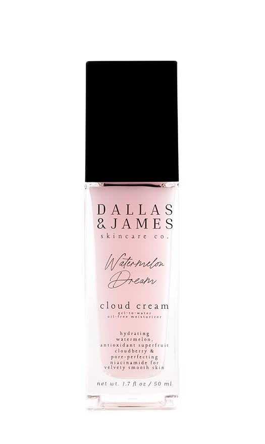 Dallas & James Skincare Co. Watermelon Dream Cloud Cream Moisturizer with Cloudberry: Oil-Free, Gel-to-Water Moisturizer with Niacinamide for Glowing Skin
