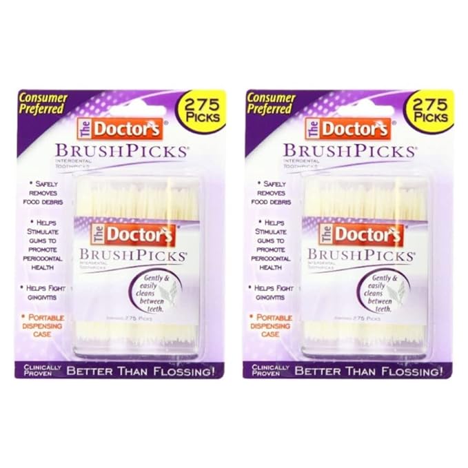 The Doctor's BrushPicks Toothpicks, 275 Picks Per Pack (2 Packs)