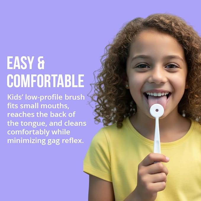 Tongue Cleaner for Kids, Childs Tongue Scraper, Kids Tongue Brush, Children’s Tongue Cleaner Brush, Tongue Scrubber, Made in America, Set of 2