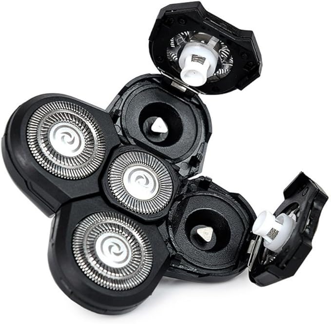 3-Pack Replacement Shaver Heads for Bald Men, Compatible with Freebird Electric Shaver for Smooth Comfortable Shave - 5 Blades Refills for Bald Head Maintenance