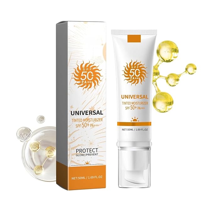 Women Men Sunscreen with SPF 50+ PA+++, Anti-Aging Foundation Cream, 1.69 FL OZ Sun Screen