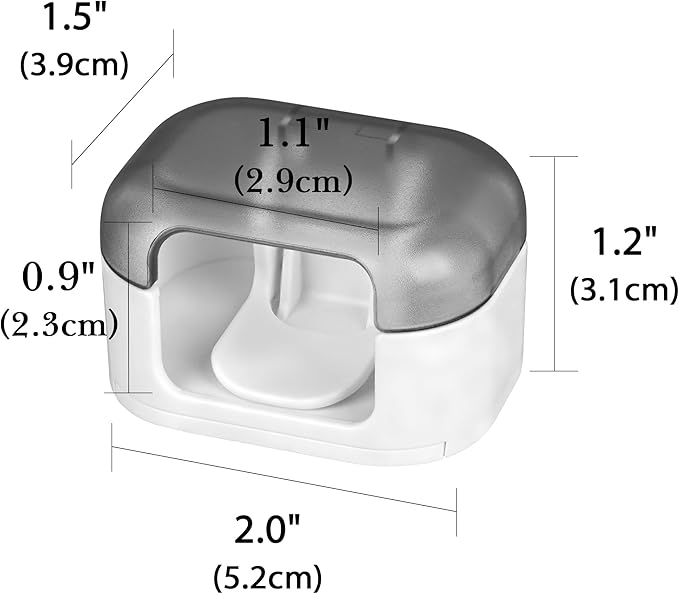 LUEXBOX 2 Pack Razor Holder with Cover for Shower Wall, Self Adhesive Razor Stand Shaver Organizer, Plastic Razor Hanger Hooks Compatible with Fusion 5 Proglide, Mach 3 Classic (Gray Clear)