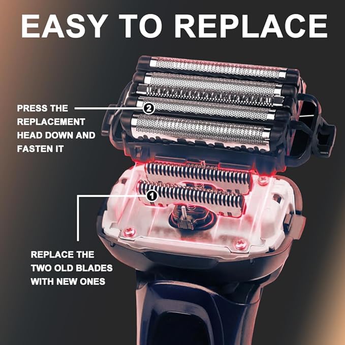 Men's Electric Shaver Replacement Blades and Foil for Pa-nasonic ARC5 5-Blade Shavers, Compatible with WES9032P ES9032 ES9034 ES9036 ES9038, Fits Models ES-LV61, ES-LV65, ES-LV67, ES-LV95, ES-LV97