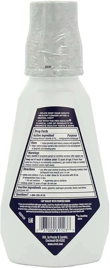 Crest Pro-Health Clinical CPC Antigingivitis/Antiplaque Oral Rinse Deep Clean Mint, Clean Mint 473 ml (Pack of 2)