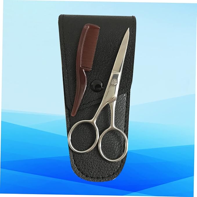 NOLITOY Stainless Steel Eyebrow Scissor Mustache Scissors Facial Tools for Women Barber Salons