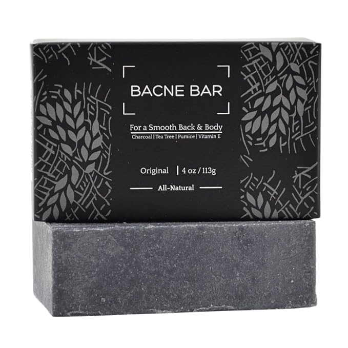 All Natural Body Acne Soap with Charcoal, Pumice, Tea Tree Oil & Vitamin E for a Deep Exfoliation Back Acne Treatment, Not for Sensitive Skin