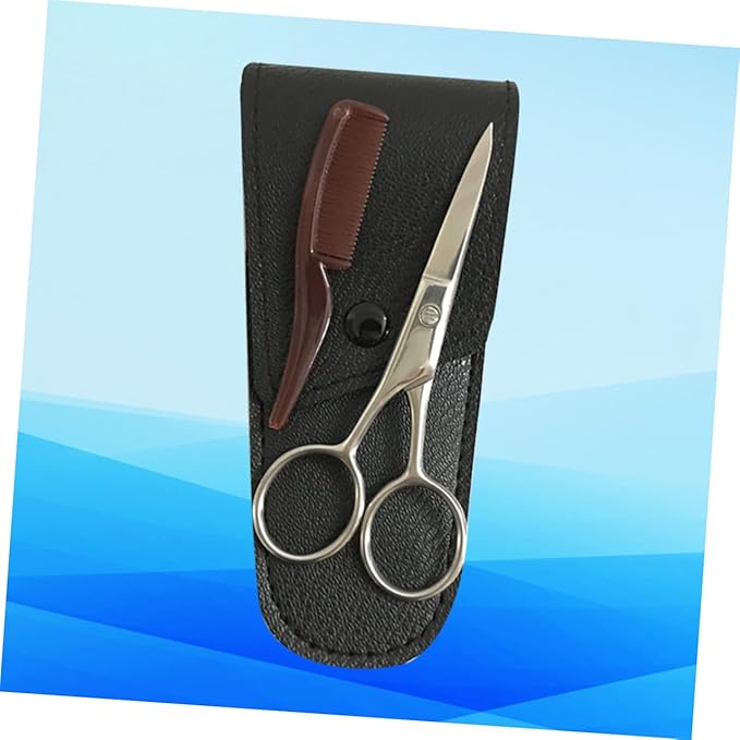 minkissy Stainless Steel Eyebrow Scissors Mustache Trimmer Set for Precise Grooming Durable Shear Cutter for Beard Eyebrow Care for Men and Professionals