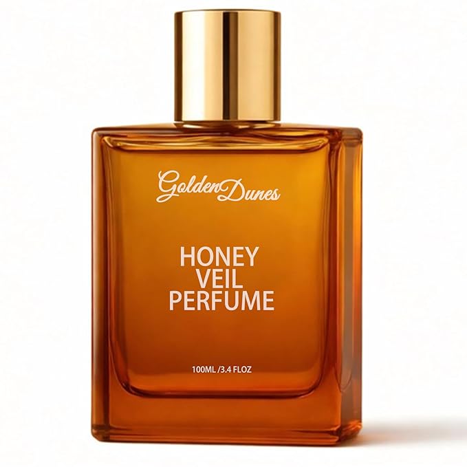 Golden Dunes Honey Veil Eau de Parfum – Honey, Oud, Patchouli, Vanilla & Bergamot with Floral-Amber Spicy Notes, Clean Vegan Essential Oils, Long-Lasting Unisex Fragrance, 100 ml
